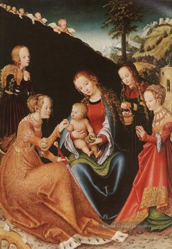  nach - der mystischen Vermählung der St Catherine Lucas Cranach der Ältere